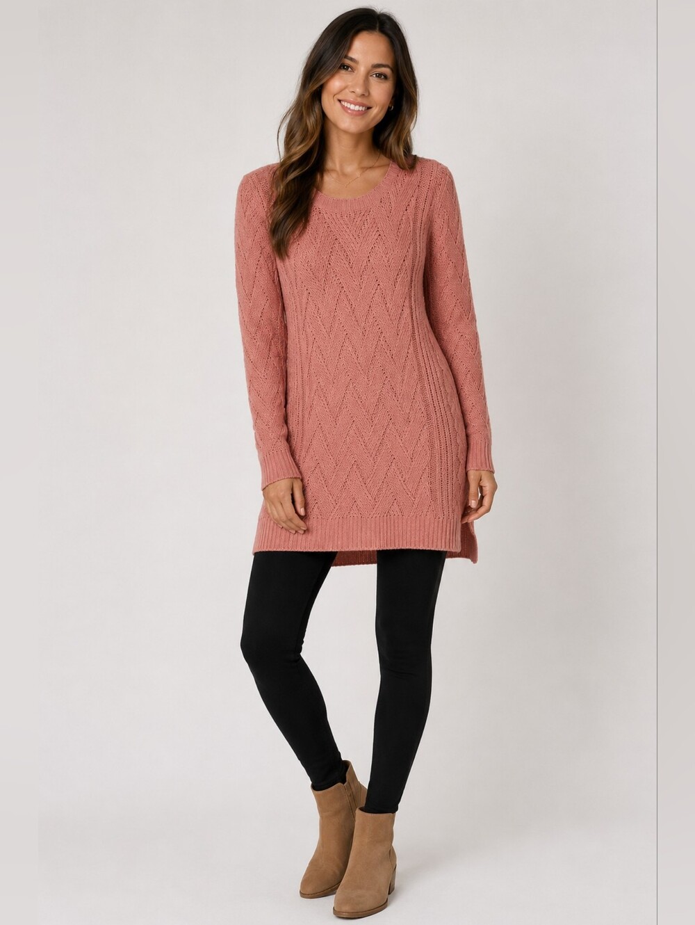 Pink Rose Long Sweater. Size M
